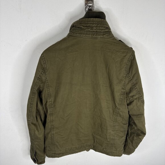 Abercrombie Fitch Jacket Mens M Quilted Military Army Green Utility Vintage Y2K - Picture 3 of 9